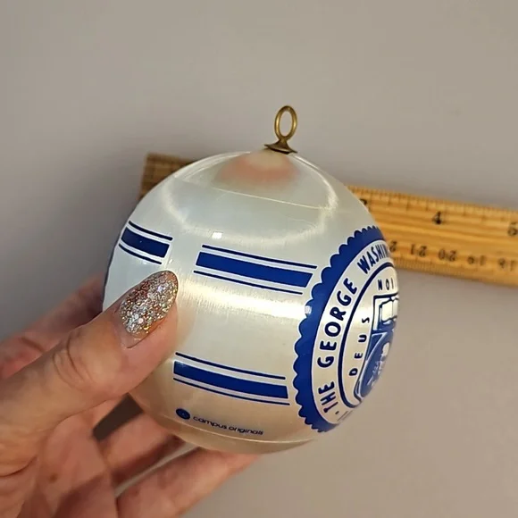 'The George Washington University 1821' Christmas tree ornament blue white Alumn - Picture 4 of 6